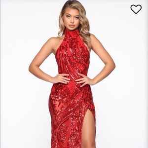 Red Sequin Formal Dress